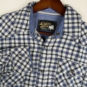 Duke's Bark Flannel Shirt Men M Plaid Pearl Snap Western Flap Pocket Long Sleeve